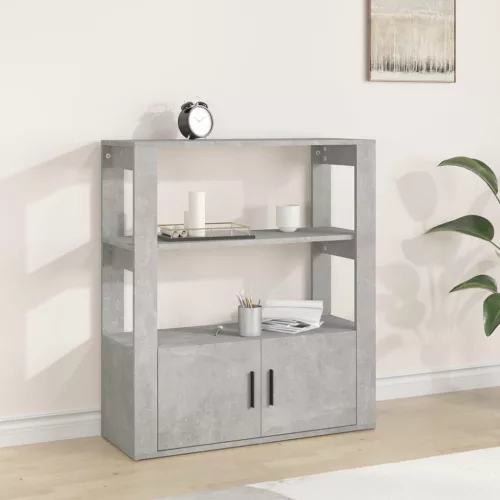  betonszürke szerelt fa tálalószekrény 80x30x90 cm