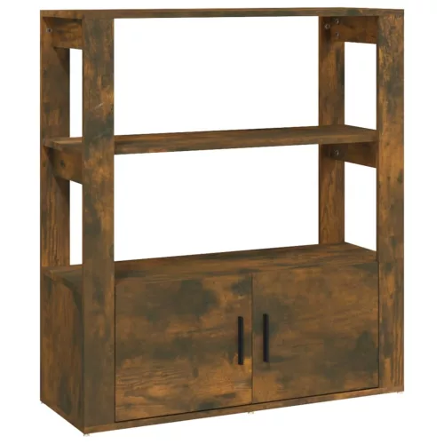  füstös tölgy színű szerelt fa tálalószekrény 80x30x90 cm