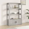  betonszürke szerelt fa tálalószekrény 80x30x119,5 cm