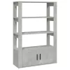  betonszürke szerelt fa tálalószekrény 80x30x119,5 cm