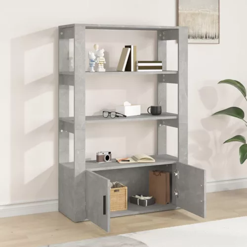  betonszürke szerelt fa tálalószekrény 80x30x119,5 cm