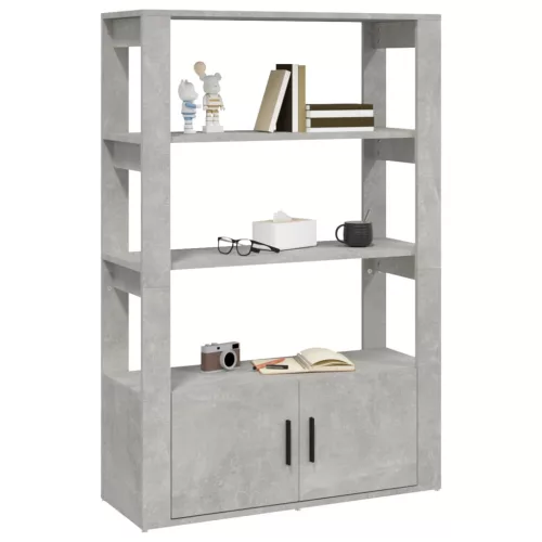  betonszürke szerelt fa tálalószekrény 80x30x119,5 cm