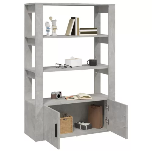  betonszürke szerelt fa tálalószekrény 80x30x119,5 cm