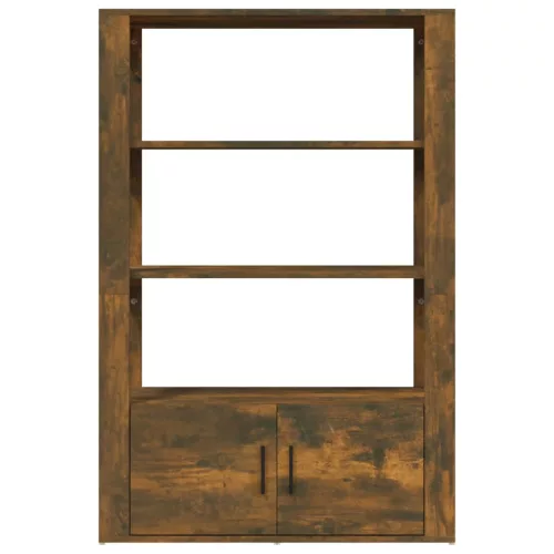  füstös tölgy színű szerelt fa tálalószekrény 80x30x119,5 cm