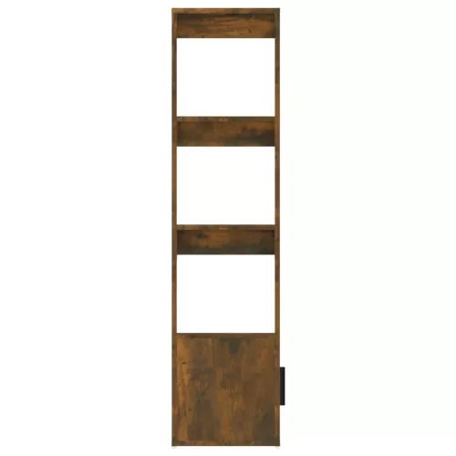  füstös tölgy színű szerelt fa tálalószekrény 80x30x119,5 cm