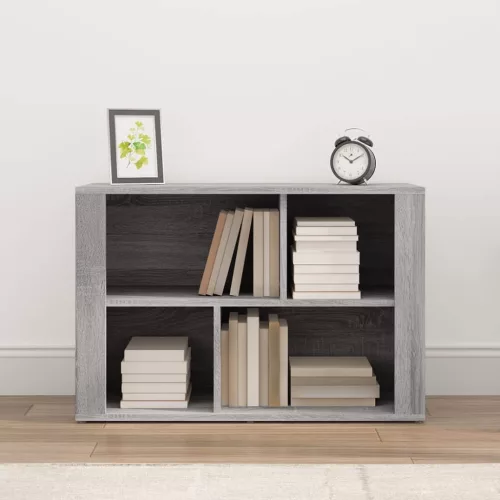  szürke sonoma színű szerelt fa tálalószekrény 80 x 30 x 54 cm