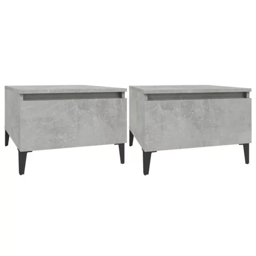  2 db betonszürke szerelt fa kisasztal 50x 46 x 35 cm