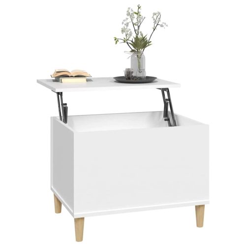  fehér szerelt fa dohányzóasztal 60x44,5x45 cm