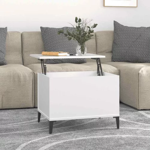  fehér szerelt fa dohányzóasztal 60x44,5x45 cm