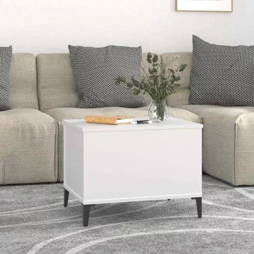  fehér szerelt fa dohányzóasztal 60x44,5x45 cm