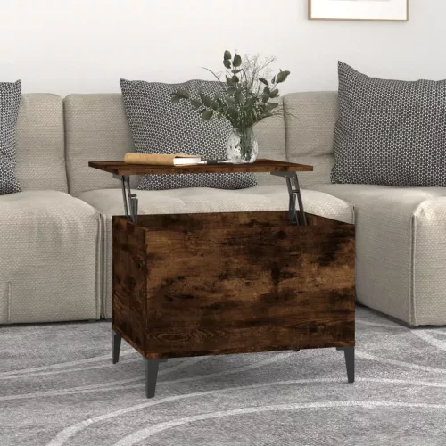  füstös tölgy színű szerelt fa dohányzóasztal 60x44,5x45 cm