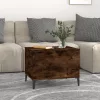  füstös tölgy színű szerelt fa dohányzóasztal 60x44,5x45 cm