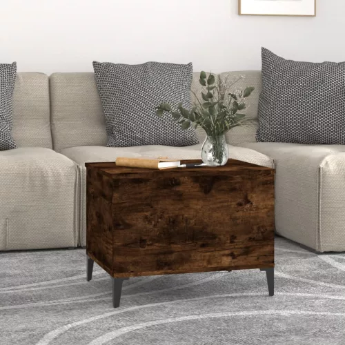  füstös tölgy színű szerelt fa dohányzóasztal 60x44,5x45 cm
