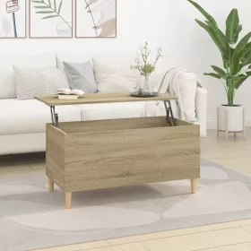    sonoma tölgy színű szerelt fa dohányzóasztal 90x44,5x45 cm