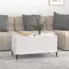  magasfényű fehér szerelt fa dohányzóasztal 90x44,5x45 cm