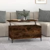  füstös tölgy színű szerelt fa dohányzóasztal 90 x 44,5 x 45 cm