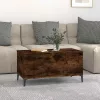  füstös tölgy színű szerelt fa dohányzóasztal 90 x 44,5 x 45 cm