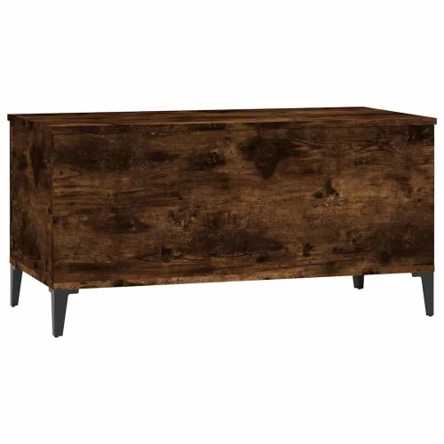  füstös tölgy színű szerelt fa dohányzóasztal 90 x 44,5 x 45 cm