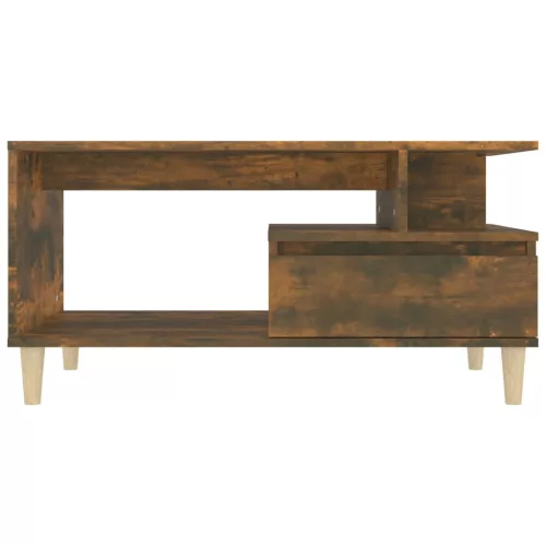  füstös tölgy színű szerelt fa dohányzóasztal 90x49x45 cm