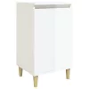 magasfényű fehér szerelt fa éjjeliszekrény 40x35x70 cm
