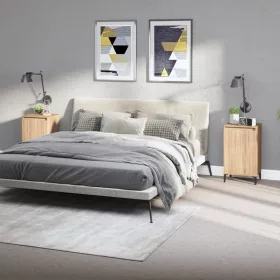    2 db sonoma tölgy színű szerelt fa éjjeliszekrény 40x35x70 cm