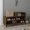  barna tölgyszínű szerelt fa cipősszekrény 102x36x60 cm