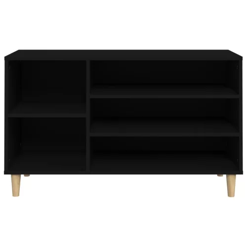  fekete szerelt fa cipősszekrény 102x36x60 cm