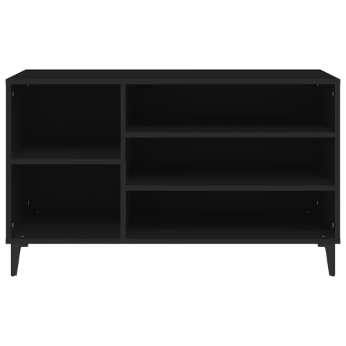  fekete szerelt fa cipősszekrény 102x36x60 cm