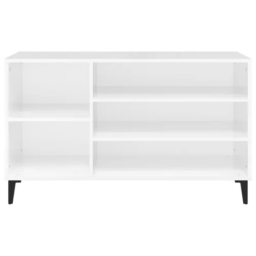  magasfényű fehér szerelt fa cipősszekrény 102x36x60 cm