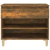  füstös tölgy színű szerelt fa cipősszekrény 70 x 36 x 60 cm