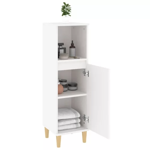  fehér szerelt fa fürdőszobaszekrény 30 x 30 x 100 cm