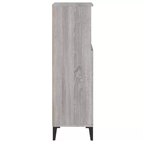  szürke sonoma színű szerelt fa fürdőszobaszekrény 30x30x100 cm