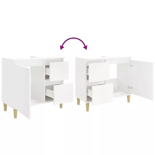  fehér szerelt fa fürdőszobaszekrény 65 x 33 x 60 cm