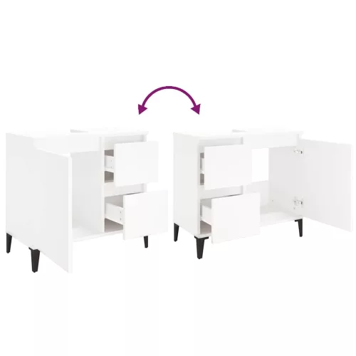  fehér szerelt fa fürdőszobaszekrény 65 x 33 x 60 cm