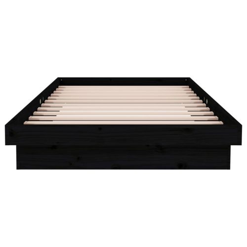  fekete tömör fa ágykeret 100 x 200 cm