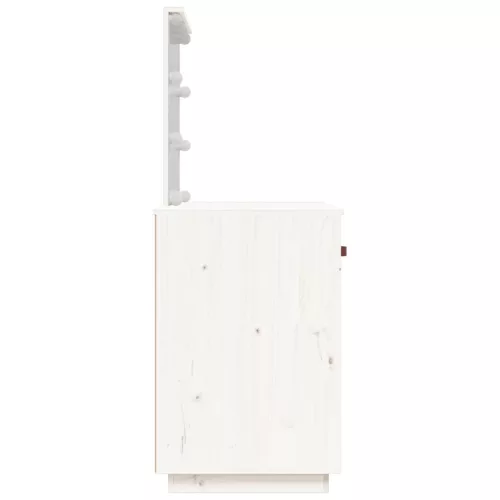  fehér tömör fenyőfa fésülködőasztal LED-del 95 x 50 x 133,5 cm