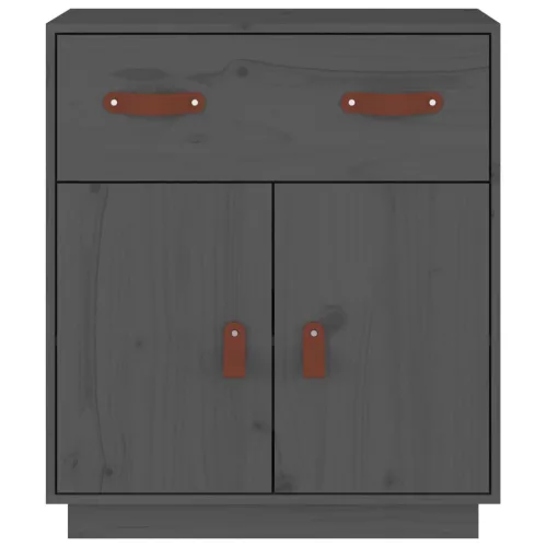  szürke tömör fenyőfa tálalószekrény 65,5 x 40 x 75 cm