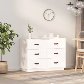  fehér tömör fenyőfa tálalószekrény 100 x 40 x 75 cm