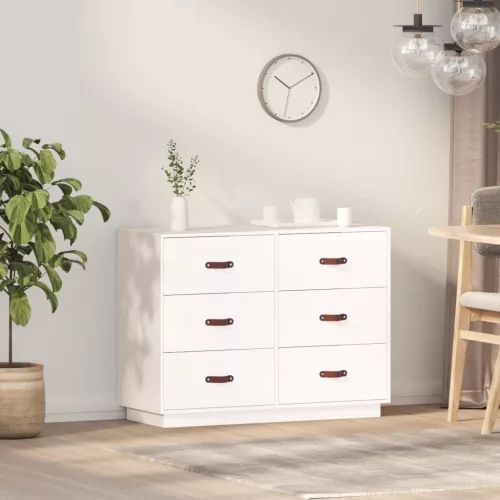 fehér tömör fenyőfa tálalószekrény 100 x 40 x 75 cm