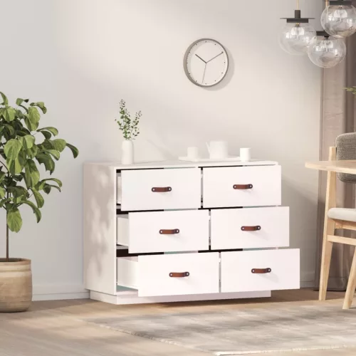  fehér tömör fenyőfa tálalószekrény 100 x 40 x 75 cm