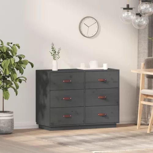  szürke tömör fenyőfa tálalószekrény 100 x 40 x 75 cm
