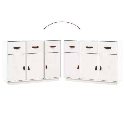  fehér tömör fenyőfa tálalószekrény 100 x 40 x 75 cm