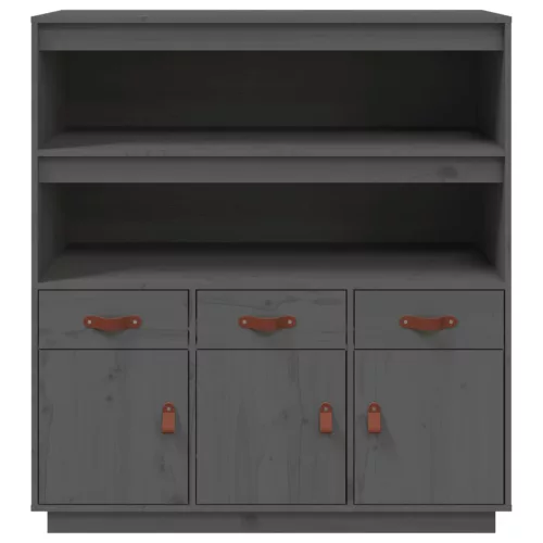  szürke tömör fenyőfa magasszekrény 100 x 40 x 108,5 cm