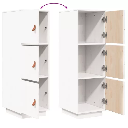  fehér tömör fenyőfa magasszekrény 34 x 40 x 108,5 cm