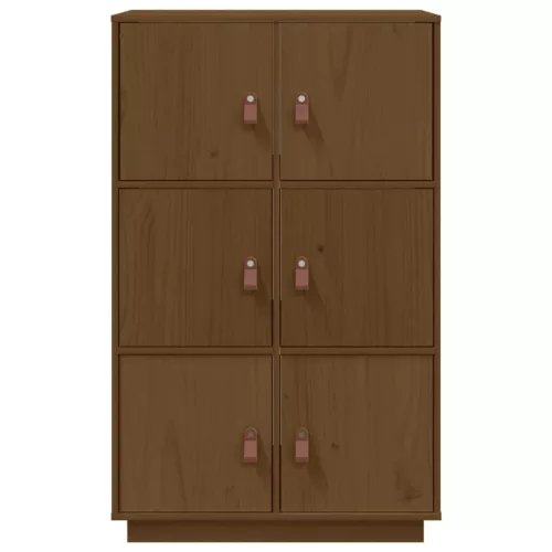  mézbarna tömör fenyőfa magasszekrény 67 x 40 x 108,5 cm