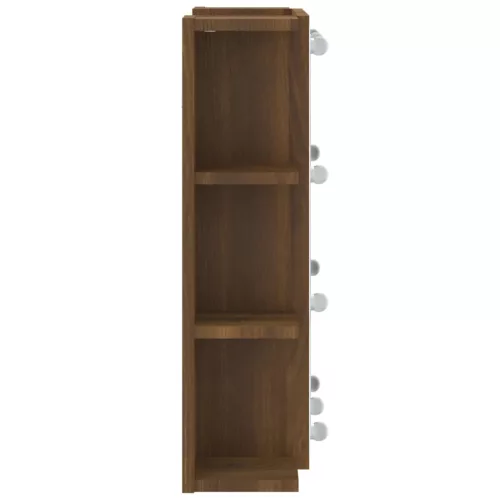  barna tölgyszínű tükrös szekrény LED-ekkel 70 x 16,5 x 60 cm