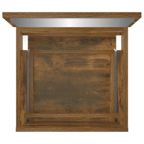  füstös tölgy színű szerelt fa fürdőszobaszekrény tükörrel