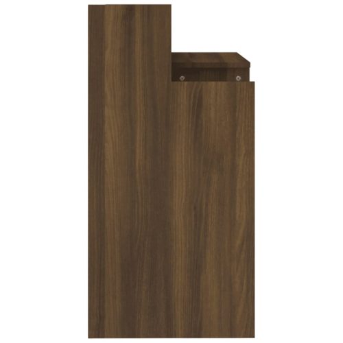  barna tölgy színű szerelt fa íróasztal LED-ekkel 97x45x90 cm