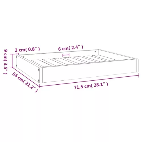  tömör fenyőfa kutyaágy 71,5x54x9 cm