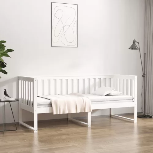  kanapéágy ágy matrac fehér 75x190 cm tömör fa fenyőfa